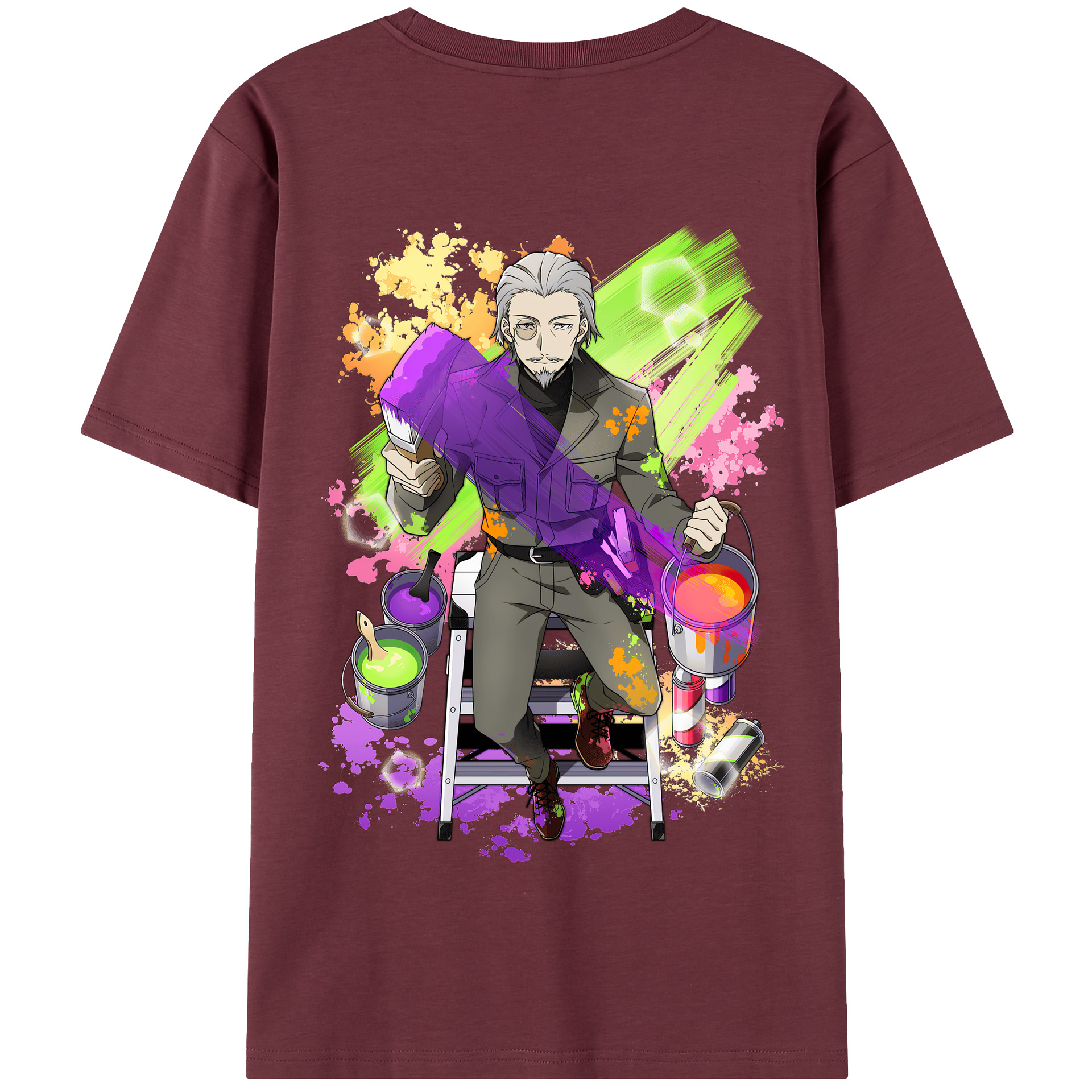 （画像用） 文豪ストレイドッグス Bungo Stray Dogs 綿100％半袖Tシャツ（背面プリント）